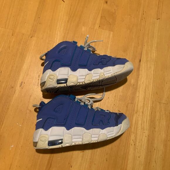 Nike Air More Uptempo (GS) Medium Blue White Size 3Y - Picture 2 of 5